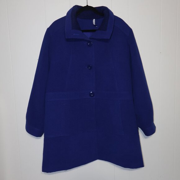 Penningtons Royal Blue Button Coat – Women’s Plus Size 3X - Picture 2 of 16